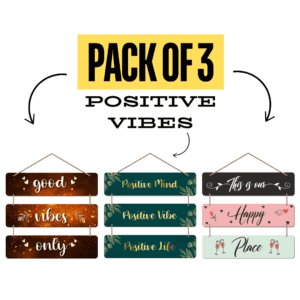 3 Positive Vibes Wooden Wall Hangings