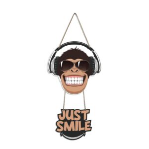 Monkey Smile Wooden Wall Hanging for Home Decor