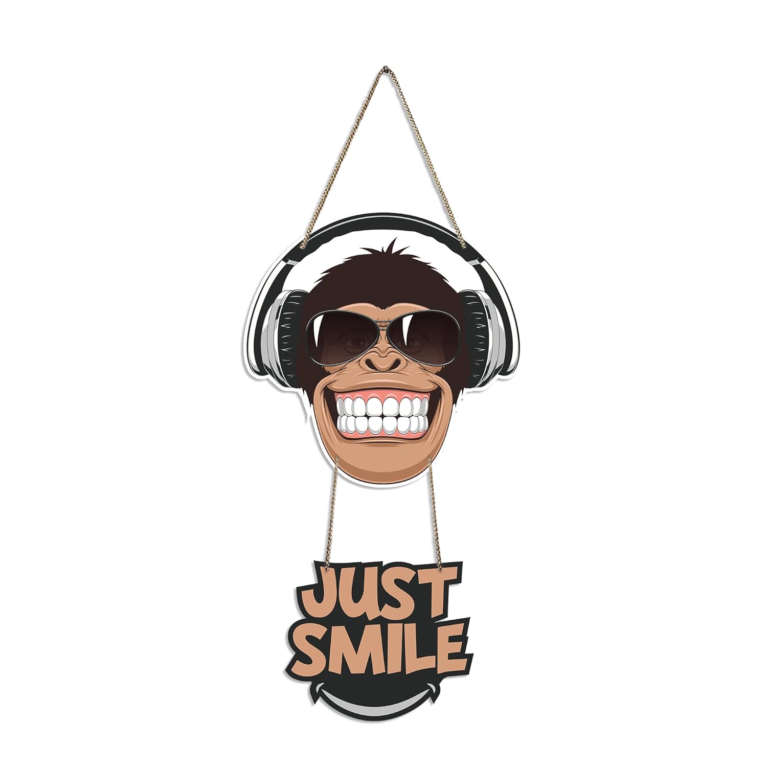 Monkey Smile Wooden Wall Hanging for Home Decor