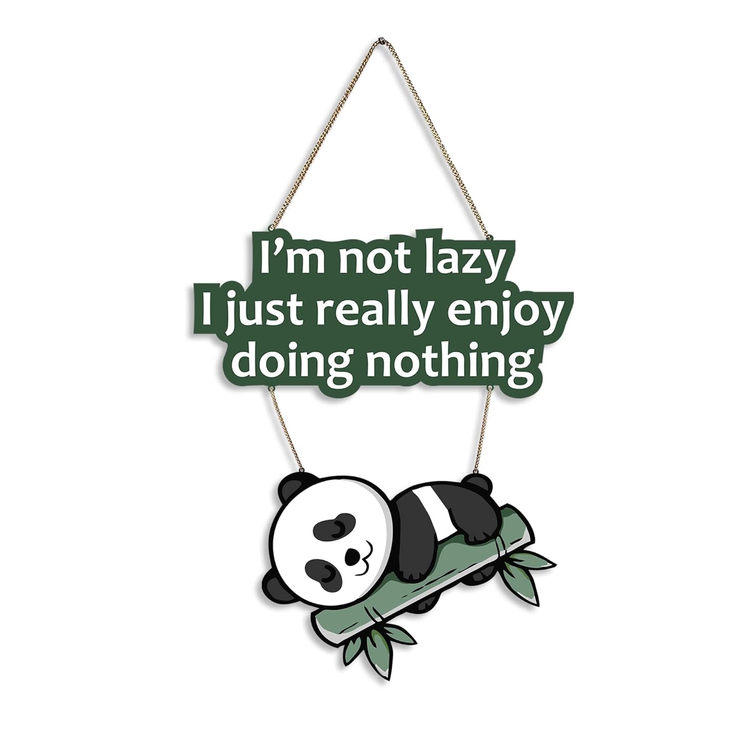 Lazy Panda Decorative Wooden Wall Hanging