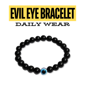 Evil Eye Bracelet with Certified Black Onyx Beads