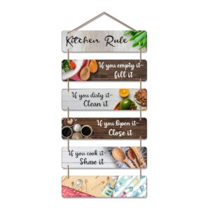 Kitchen Rules Decorative Wooden Wall Hanging