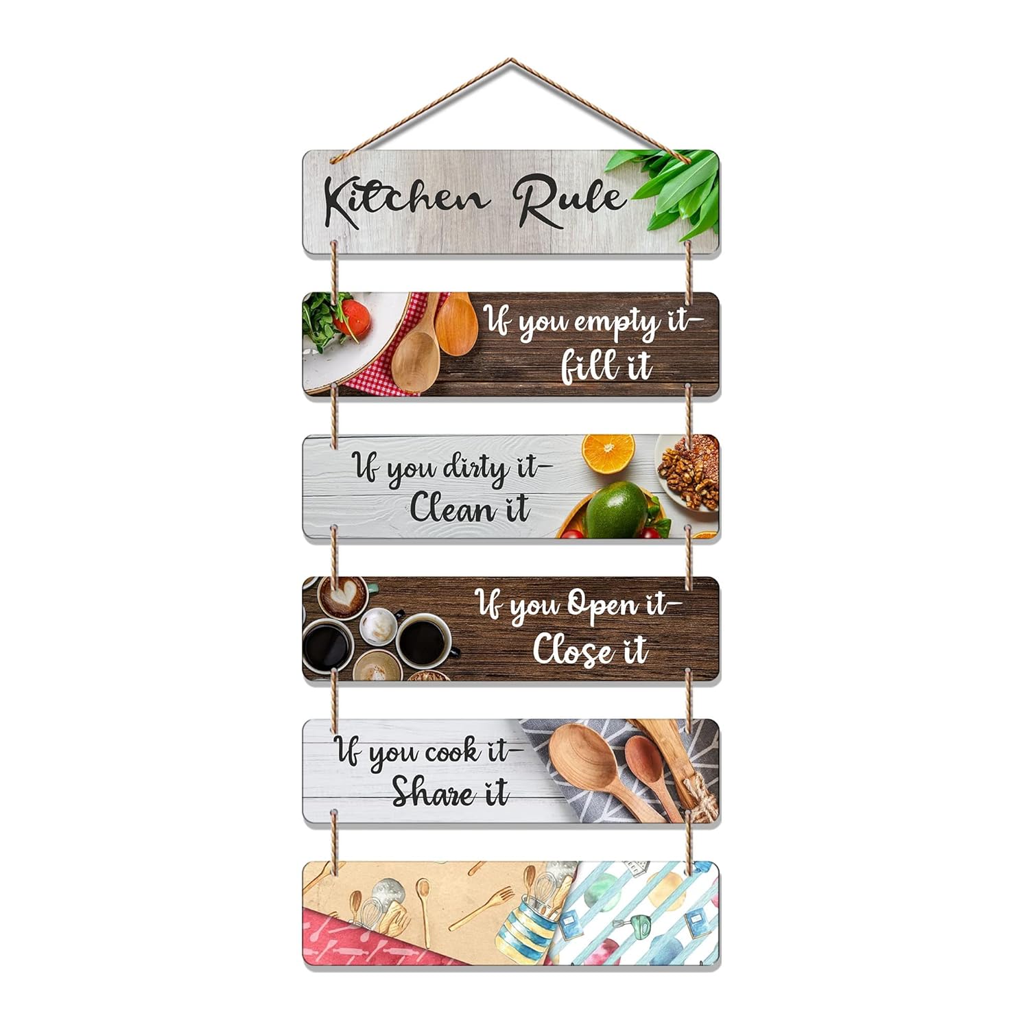 Kitchen Rules Decorative Wooden Wall Hanging