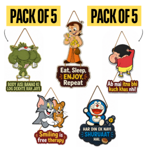 5 Cartoon Decorative Wooden Wall Hangings