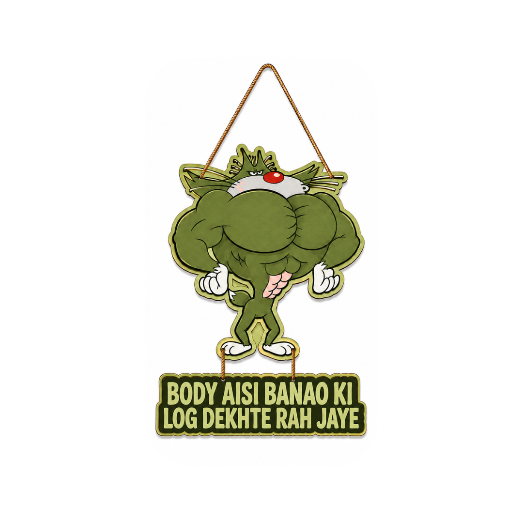 Jack Bodybuilding Decorative Wooden Wall Hanging