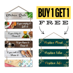 Buy 1 Get 1 Free - Kitchen Positivity Wooden Wall Hangings