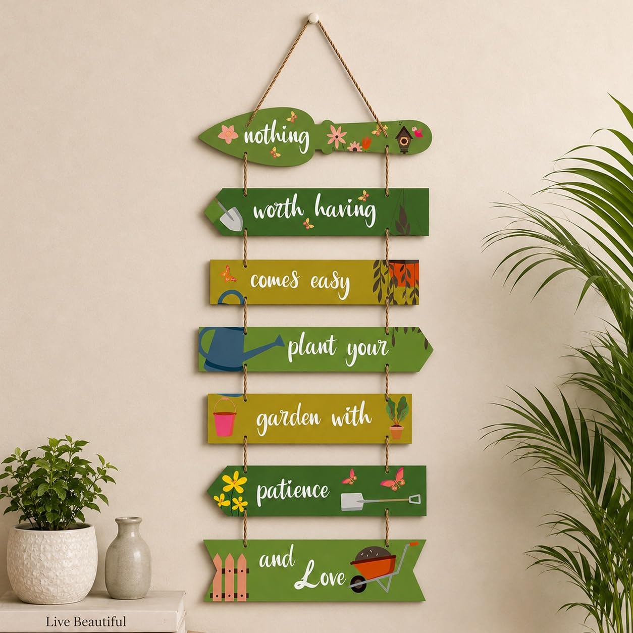 Garden Quotes Decorative Wooden Wall Hanging
